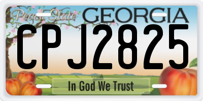 GA license plate CPJ2825