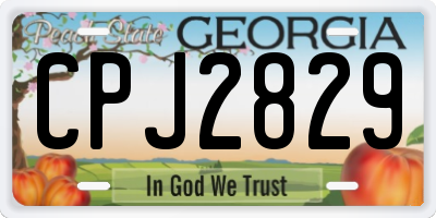 GA license plate CPJ2829