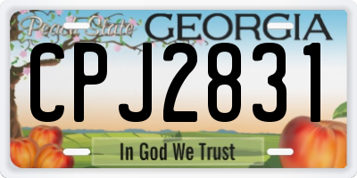 GA license plate CPJ2831