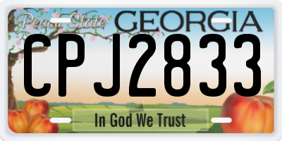 GA license plate CPJ2833