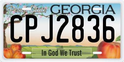 GA license plate CPJ2836