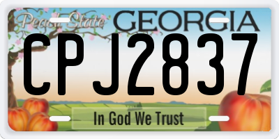 GA license plate CPJ2837