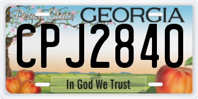GA license plate CPJ2840