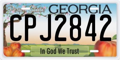 GA license plate CPJ2842