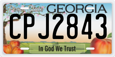 GA license plate CPJ2843