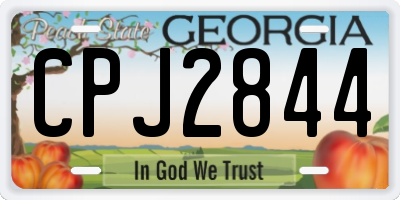 GA license plate CPJ2844