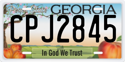 GA license plate CPJ2845