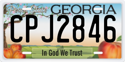GA license plate CPJ2846