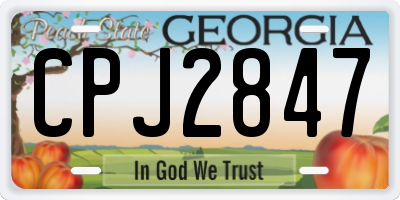 GA license plate CPJ2847