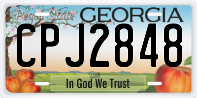 GA license plate CPJ2848