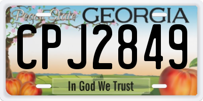 GA license plate CPJ2849
