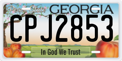 GA license plate CPJ2853