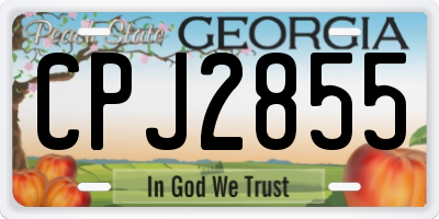 GA license plate CPJ2855