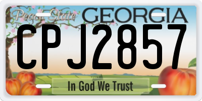 GA license plate CPJ2857