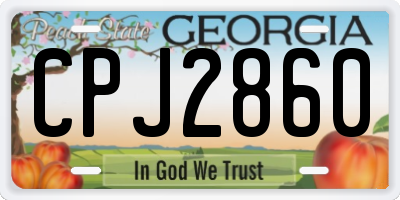 GA license plate CPJ2860