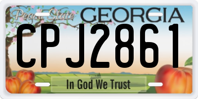 GA license plate CPJ2861