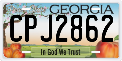 GA license plate CPJ2862