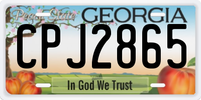 GA license plate CPJ2865