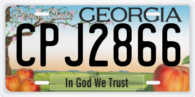 GA license plate CPJ2866