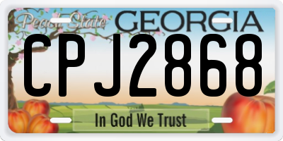 GA license plate CPJ2868
