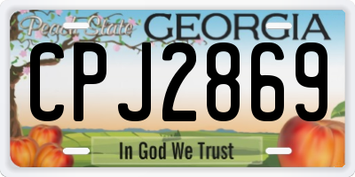 GA license plate CPJ2869