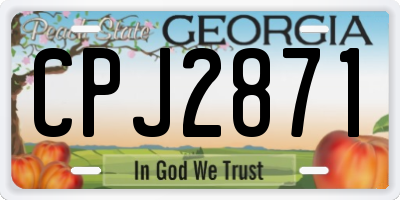 GA license plate CPJ2871