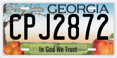 GA license plate CPJ2872