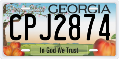 GA license plate CPJ2874