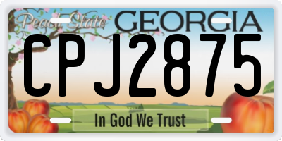 GA license plate CPJ2875