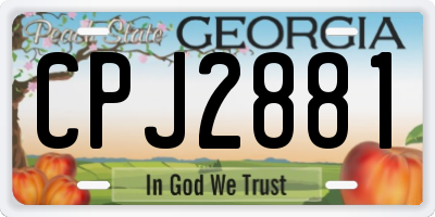 GA license plate CPJ2881