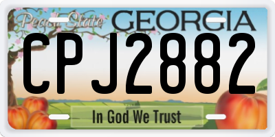 GA license plate CPJ2882