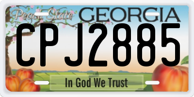 GA license plate CPJ2885