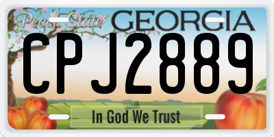 GA license plate CPJ2889