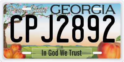 GA license plate CPJ2892