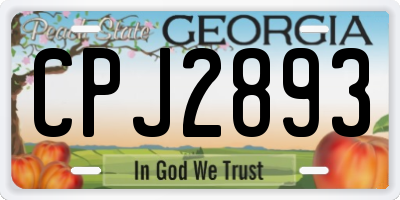 GA license plate CPJ2893
