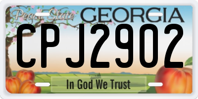 GA license plate CPJ2902