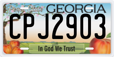 GA license plate CPJ2903