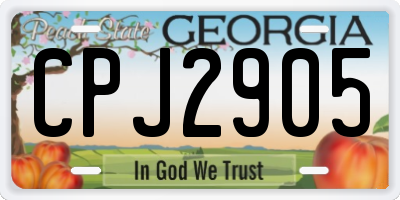 GA license plate CPJ2905