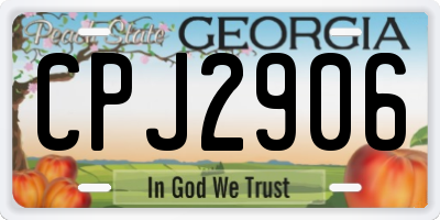 GA license plate CPJ2906