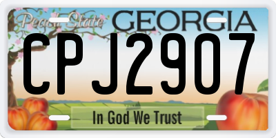 GA license plate CPJ2907