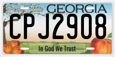 GA license plate CPJ2908