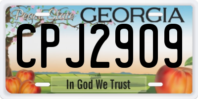 GA license plate CPJ2909