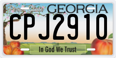 GA license plate CPJ2910