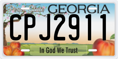 GA license plate CPJ2911