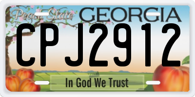 GA license plate CPJ2912
