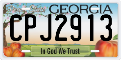 GA license plate CPJ2913