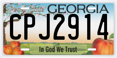 GA license plate CPJ2914