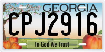 GA license plate CPJ2916