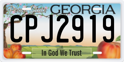 GA license plate CPJ2919