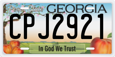 GA license plate CPJ2921